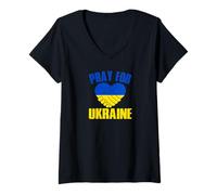 Womens Heart Ukraine Stand With Ukraine V-Neck T-Shirt