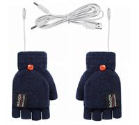 Womens Heated Gloves - Adjustable Temperature Electric Heating Gloves, Touchscreen Compatible, Full & Half Finger Convertible for Winter Outdoor Work,USB Rechargeable Warmth for Cycling & Cold Office