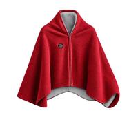 Women's Heated Shawl Wrap, USB Wearable Blanket, Waffle Knit, Stand Collar, Half Zip, 3 Heat Settings, Sherpa Lining, Power Button Control, Cosy Wrap for Office, Sofa, Home, Winter, Christmas Gift