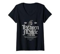 Women's Heaven Made Christian Spartan Warrior Faith V-Neck T-Shirt