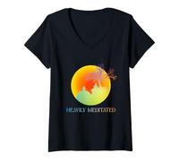 Womens Heavily Meditated Buddhism Zen Lover Yoga Meditation V-Neck T-Shirt