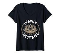 Women's Heavily Meditated Spiritual Yoga V-Neck T-Shirt