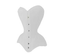 Women's Heavy Duty Double Steel Boned Over Bust Long Line Waist Training Cotton Corset M9C (UK, Alpha, 5XL, Regular, Regular, White)
