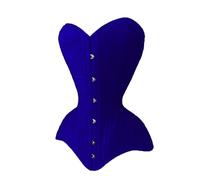Women's Heavy Duty Double Steel Boned Over Bust Long Line Waist Training Cotton Corset M9C (UK, Alpha, XL, Regular, Regular, Royal Blue)