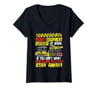 Women's Heavy Equipment Operator Construction Machinery Operator Job V-Neck T-Shirt