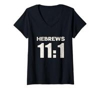 Women's Hebrews 11:1 Faith Assurance Hope Scripture V-Neck T-Shirt