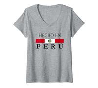 Women's Hecho en Peru Original Made in Peru Latin Heritage Gift V-Neck T-Shirt