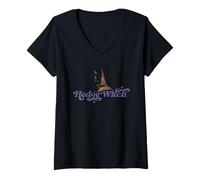 Women's Hedge Witch Illustration Earthy V-Neck T-Shirt