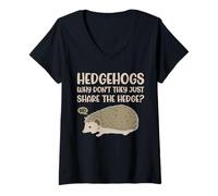 Women's Hedgehogs Why Don't They Just Share The Hedge V-Neck T-Shirt