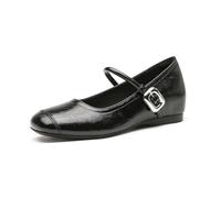 Women's Heeled Mary Jane Shoes Comfortable Flat Shallow Gentle Dress Shoes Elegant Slip on Cushioned Cheongsam Dinner Wedding Ballet Pumps Black 5