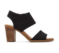 TOMS Women's Majorca Cutout Heeled Sandal, Black Melange Woven, 5 UK