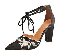 Women's Heels Chunky Block Strappy Square Open Toe Ankle Buckle Heeled Sandals Wedding Party Dress Shoes