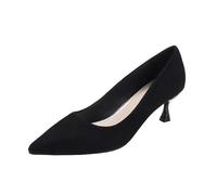Womens Heels,Kitten Heels,Elegant Black Pointed Toe with Slip On Lace Up Design for Everyday and Wear Summer Heel Shoes