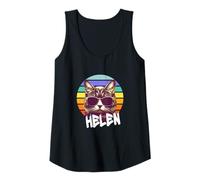 Womens HELEN - Beautiful girl name with a cool funny Cat Tank Top