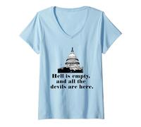 Women's Hell is Empty and All THE Devils are HERE V-Neck T-Shirt
