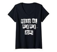 Women's Hello Ai, Bye Bye Jobs V-Neck T-Shirt