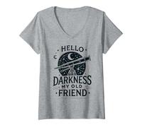 Women's Hello Darkness Telescope Stargazing Astronomy Lover V-Neck T-Shirt