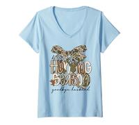 Womens Hello Hunting Season Goodbye Husband Funny Deer V-Neck T-Shirt