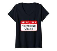 Womens Hello, I’m a Motivational Speaker - Funny V-Neck T-Shirt