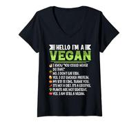 Women's Hello I'm A Vegan V-Neck T-Shirt
