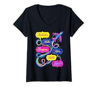 Women's Hello in Different Languages World Travel Airplane Polyglot V-Neck T-Shirt