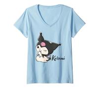 Women's Hello Kitty Kuromi Cute Naughty Valentines Love XOXO Classic V-Neck T-Shirt
