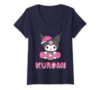 Women's Hello Kitty Kuromi Street Style Skateboard Emo Punk Classic V-Neck T-Shirt