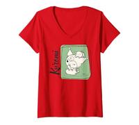 Women's Hello Kitty Kuromi Sweet Naughty Bear Emo Rock Classic Devil V-Neck T-Shirt
