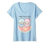 Women's Hello Kitty Little Twin Stars Melon Cute Friends Retro XOXO V-Neck T-Shirt