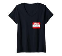 Womens Hello My Name is Jimmy Funny Name Tag V-Neck T-Shirt