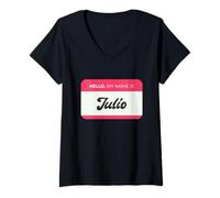 Women's Hello, My Name is Julio - Funny Julio Name V-Neck T-Shirt