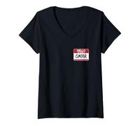 Women's Hello My Name is OMAR T-Shirt Name tag for OMAR V-Neck T-Shirt