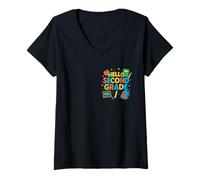 Womens Hello Second Grade Funny Back to School Student Teacher Art V-Neck T-Shirt