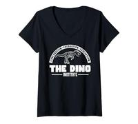 Womens Hello There! Lets Go Get That Dino Research Dino Institute V-Neck T-Shirt