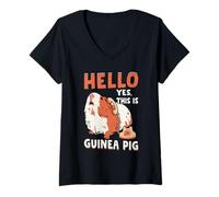 Women's Hello Yes This is Guinea Pig - Cavy Pets Guinea Pig Lover V-Neck T-Shirt