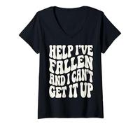 Women's Help I've Fallen and I Can't Get It Up V-Neck T-Shirt