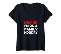 Women's Help me! I'm on a Family Holiday V-Neck T-Shirt