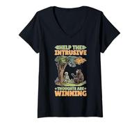 Womens Help The Intrusive Thoughts Are Winning Overthinking V-Neck T-Shirt