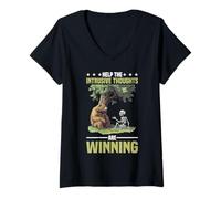 Womens Help The Intrusive Thoughts are Winning Overthinking - V-Neck T-Shirt
