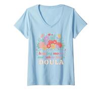 Women's Helping Moms and Babies Bloom - Doula V-Neck T-Shirt
