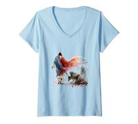 Womens Hem of His Garment Matthew 9 20 V-Neck T-Shirt