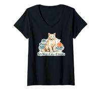 Women's Hemingway Cats Key West Cat Souvenir V-Neck T-Shirt
