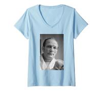 Womens Henry Cooper Boxer Trains Board of Control Gym Vs Joe Bugner V-Neck T-Shirt