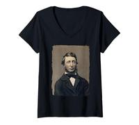 Womens Henry David Thoreau, American Philosopher V-Neck T-Shirt