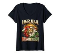Women's Her Biji Kurdistan Kurdish Kurd V-Neck T-Shirt