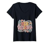 Womens Her Weirdo Love Boyfriend Husband Couple - V-Neck T-Shirt