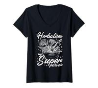 Womens Herbalism is My Superpower Design V-Neck T-Shirt