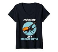 Womens Hercules Beetles Awesome Like a Hercules Beetle V-Neck T-Shirt