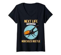 Womens Hercules Beetles Next Life i Want to be a Hercules Beetle V-Neck T-Shirt