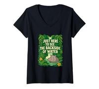 Womens Here for The Backside of Water Jungle Theme Park Inspired V-Neck T-Shirt